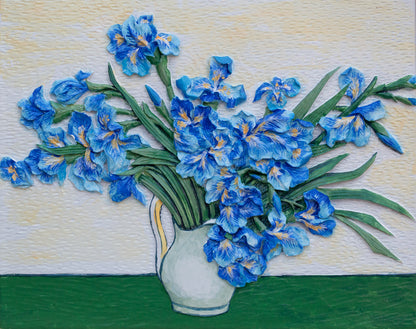 Relife Irises 3D relief painting kit horizontal size comparison