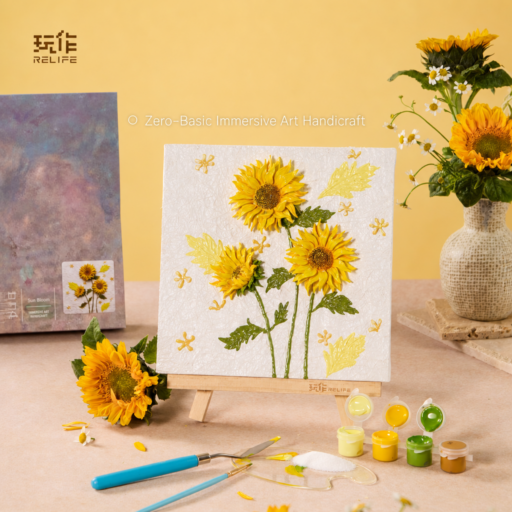 Quartz and Sand on table -Sunflower