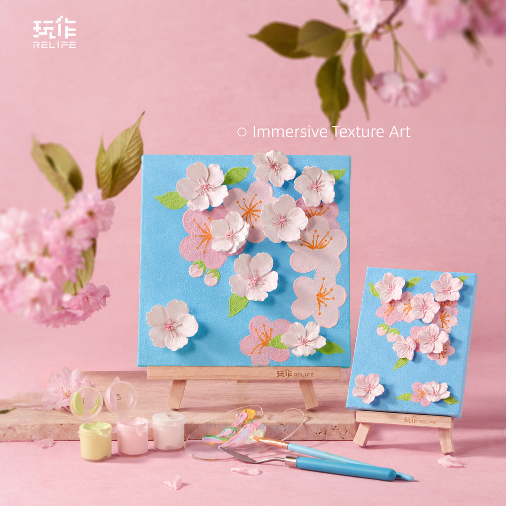 Relife Cherry Blossom quartz sand table painting kit finished artwork