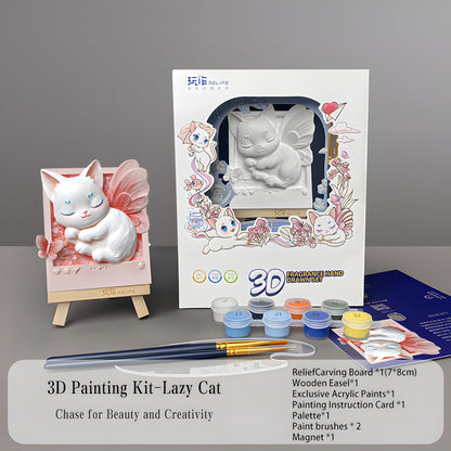 Relife Lazy Cat magnet painting kit finished cat artwork