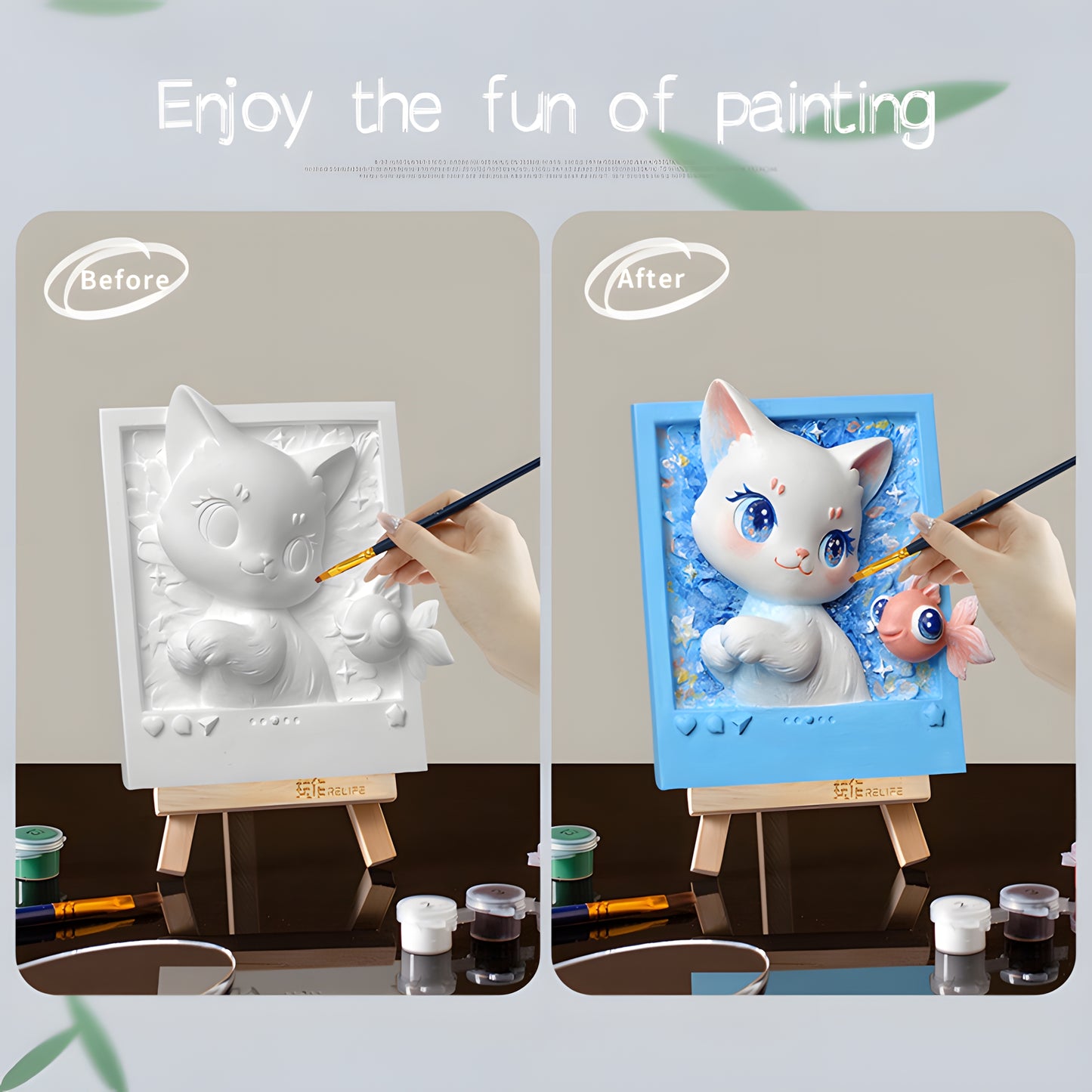 Relife DIY 3D Resin Magnet Painting Kit -- Slack Cat