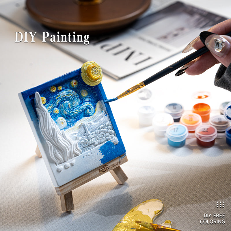 Relife DIY 3D Resin Magnet Painting Kit -- Van Gogh's Starry Night