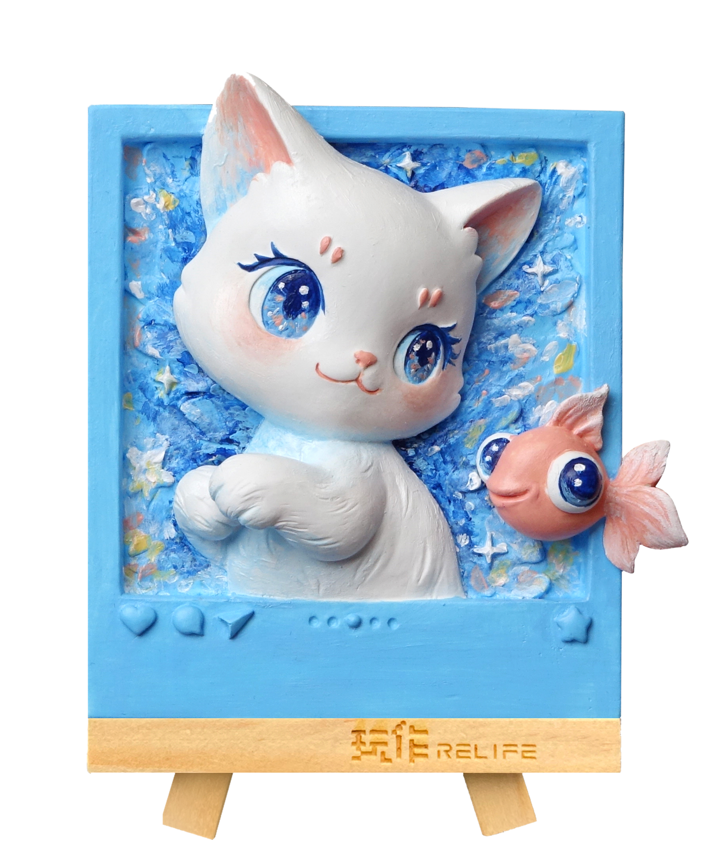Cat - Play Fish - Painted