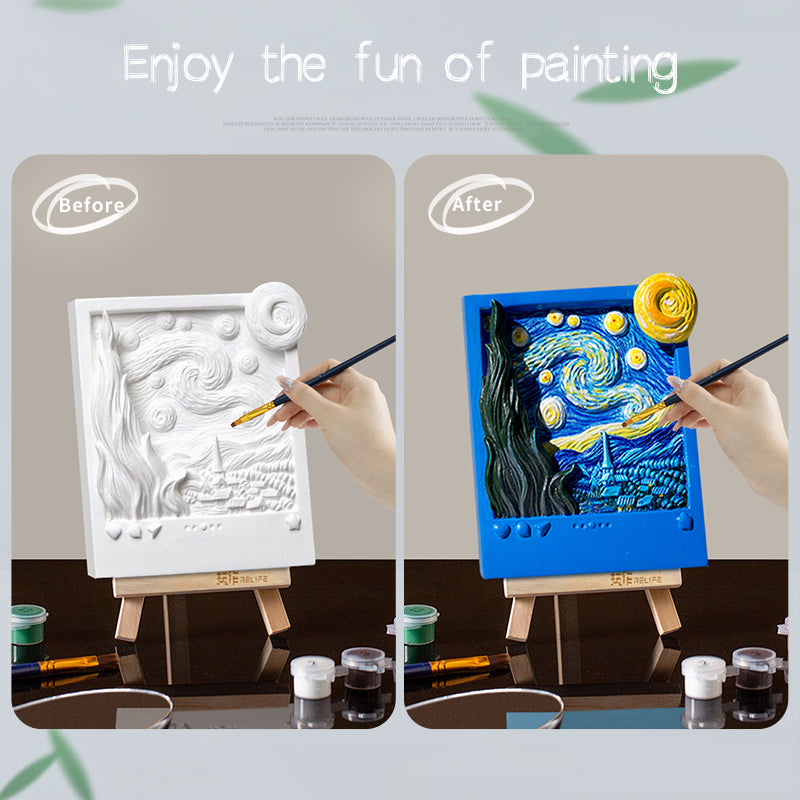 Relife DIY 3D Resin Magnet Painting Kit -- Van Gogh's Starry Night