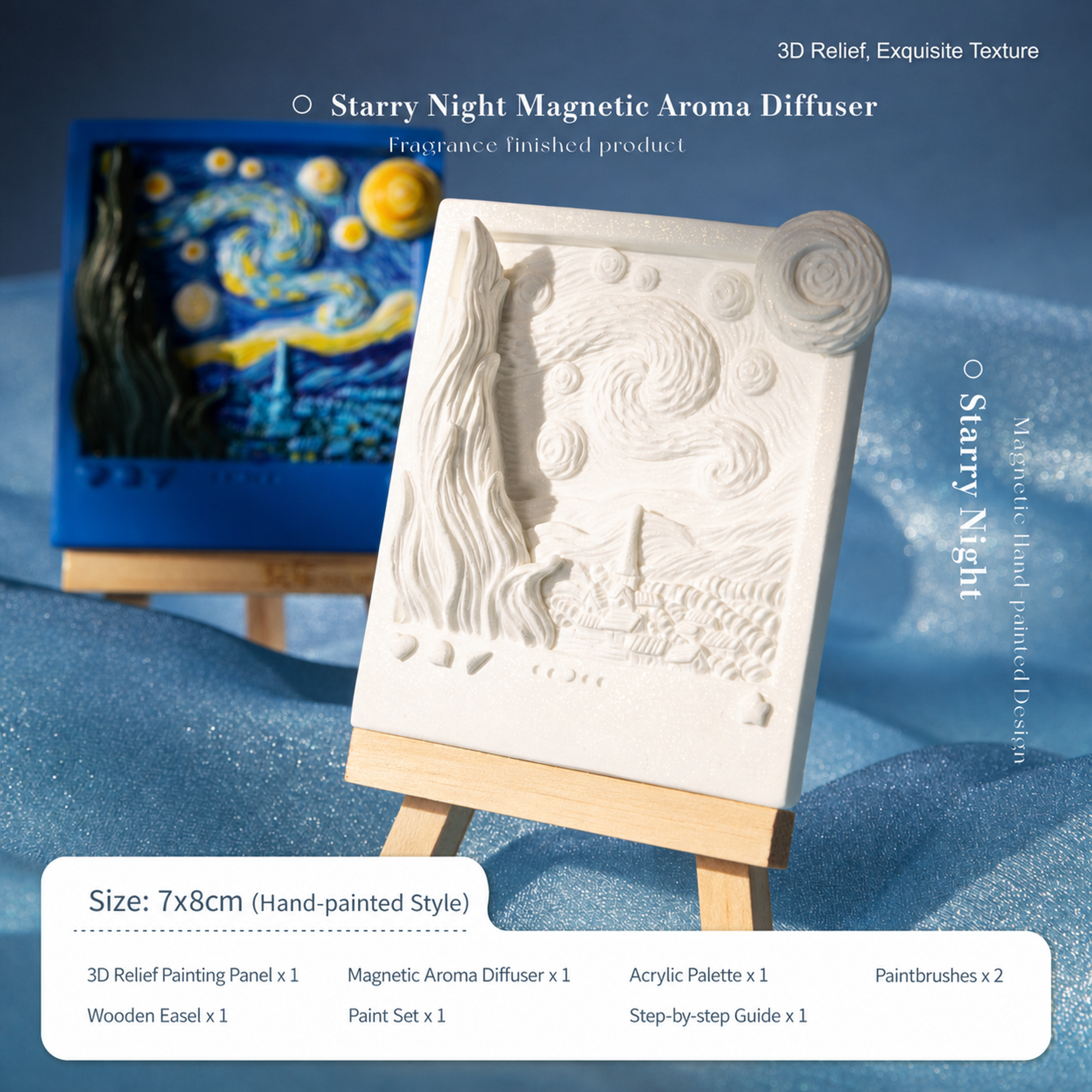 Van Gogh Starry Night DIY magnet painting process and materials