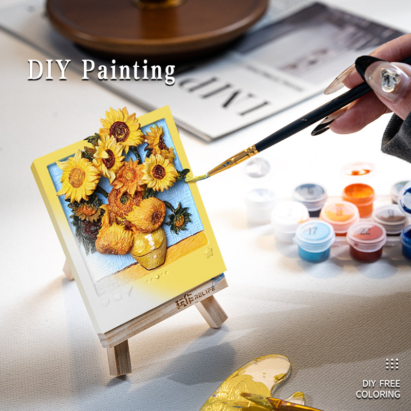 Relife DIY 3D Resin Magnet Painting Kit -- Van Gogh's Sunflower