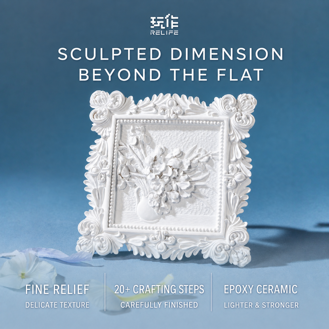 Relife Irises medium 3D relief painting kit - English product image 3 of 5