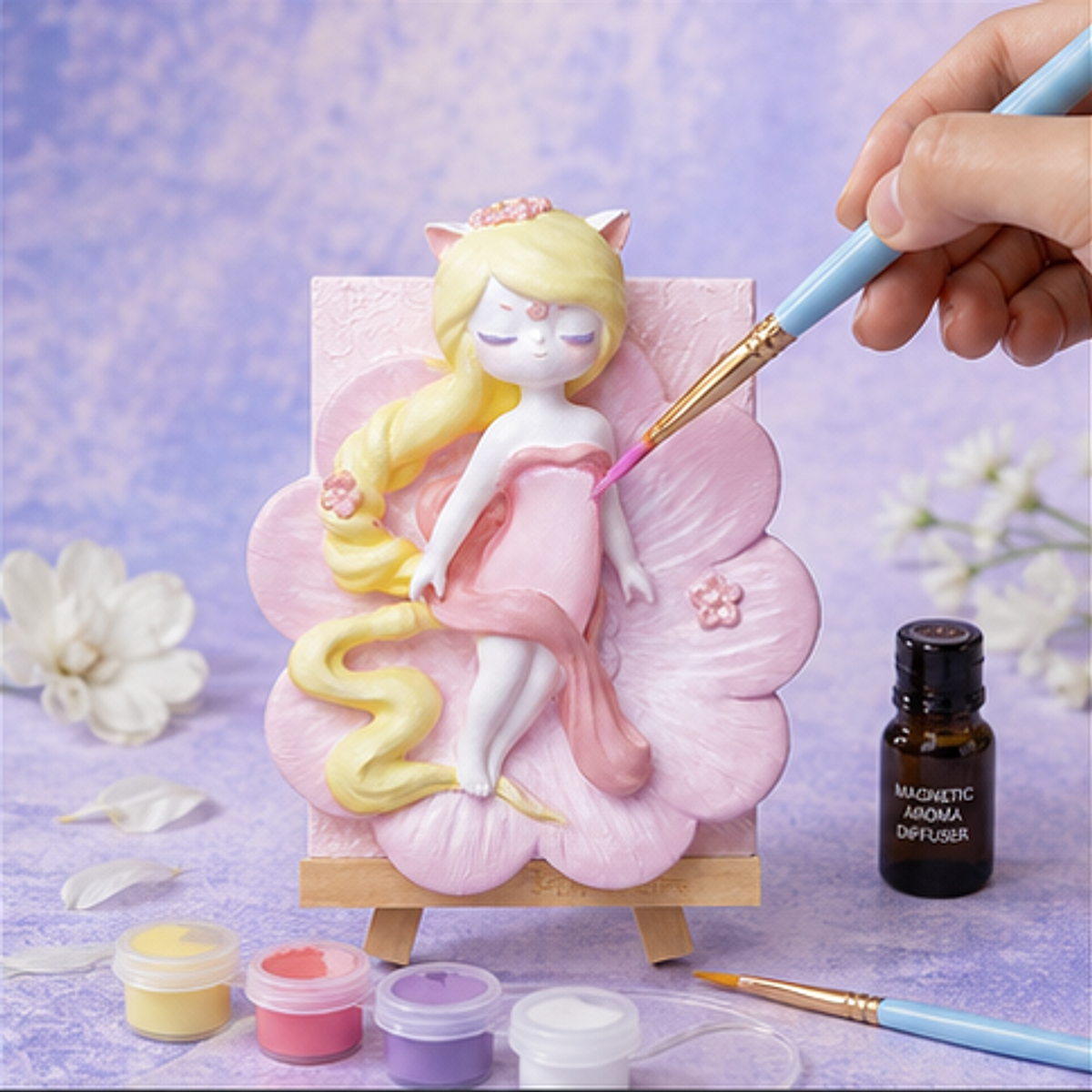 Magnet Painting Kit-A Date with Flowers hand painting process