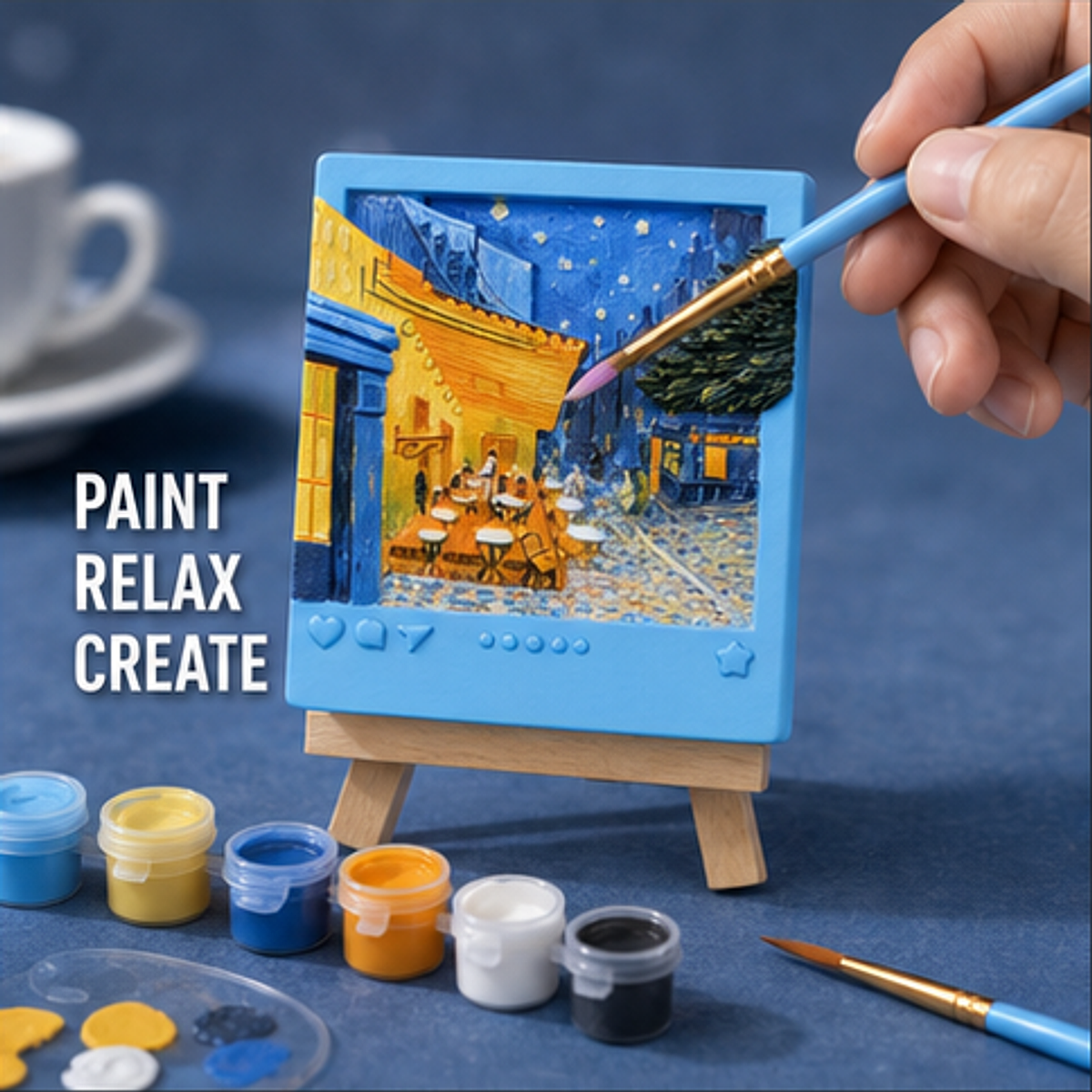 Magnet Painting Kit-Coffee Shop hand painting process