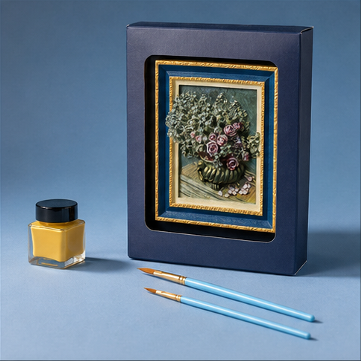 Mini Relief Painting Kit-Peony Bouquet gift presentation