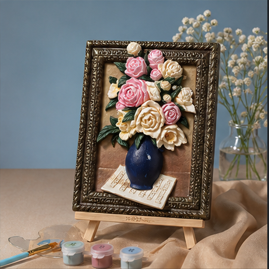 Mini Relief Painting Kit-Roses and Baby's Breath styled product photo