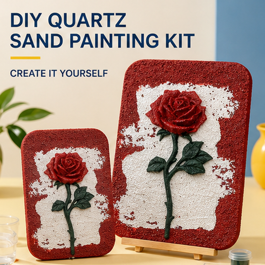 Quartz and Sand on table -Name of Rose styled product photo