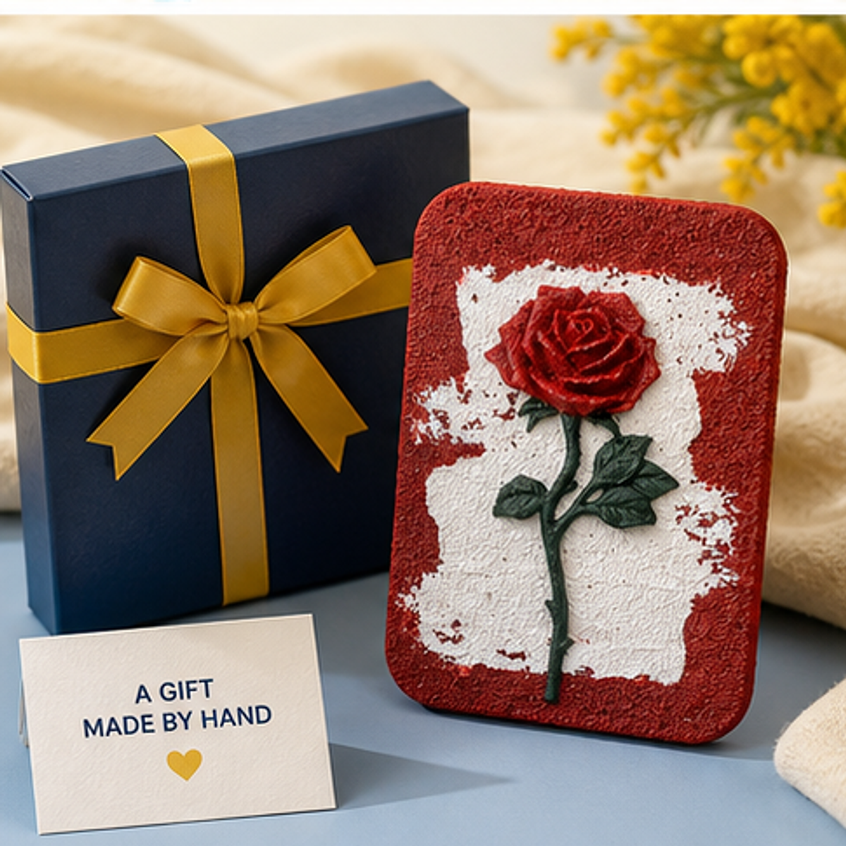 Quartz and Sand on table -Name of Rose gift presentation