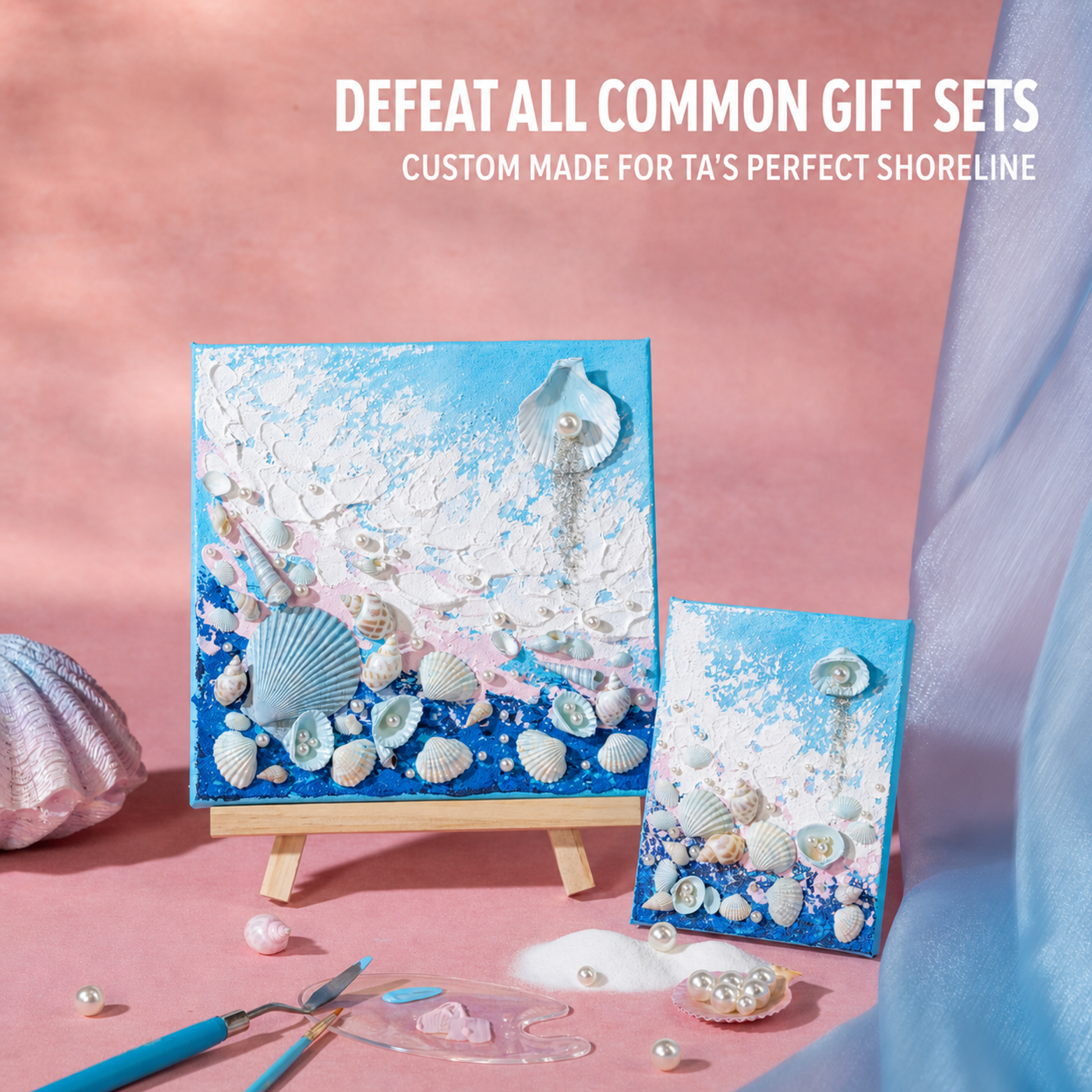 Quartz and Sand on table -Ocean Shells - Blue / Quartz and Sand on table -Ocean Shells - Orange / Quartz and Sand on table -Ocean Shells - Pink - English product image 60