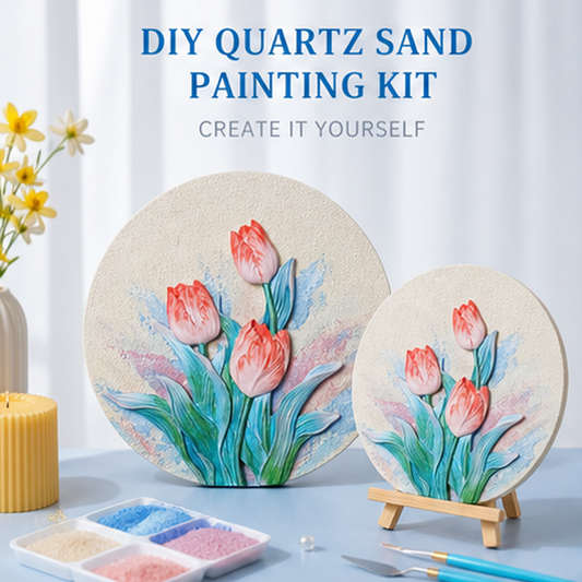 Quartz and Sand on table -Pink Fragrance styled product photo