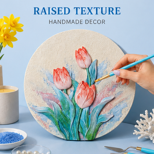 Quartz and Sand on table -Pink Fragrance hand painting process