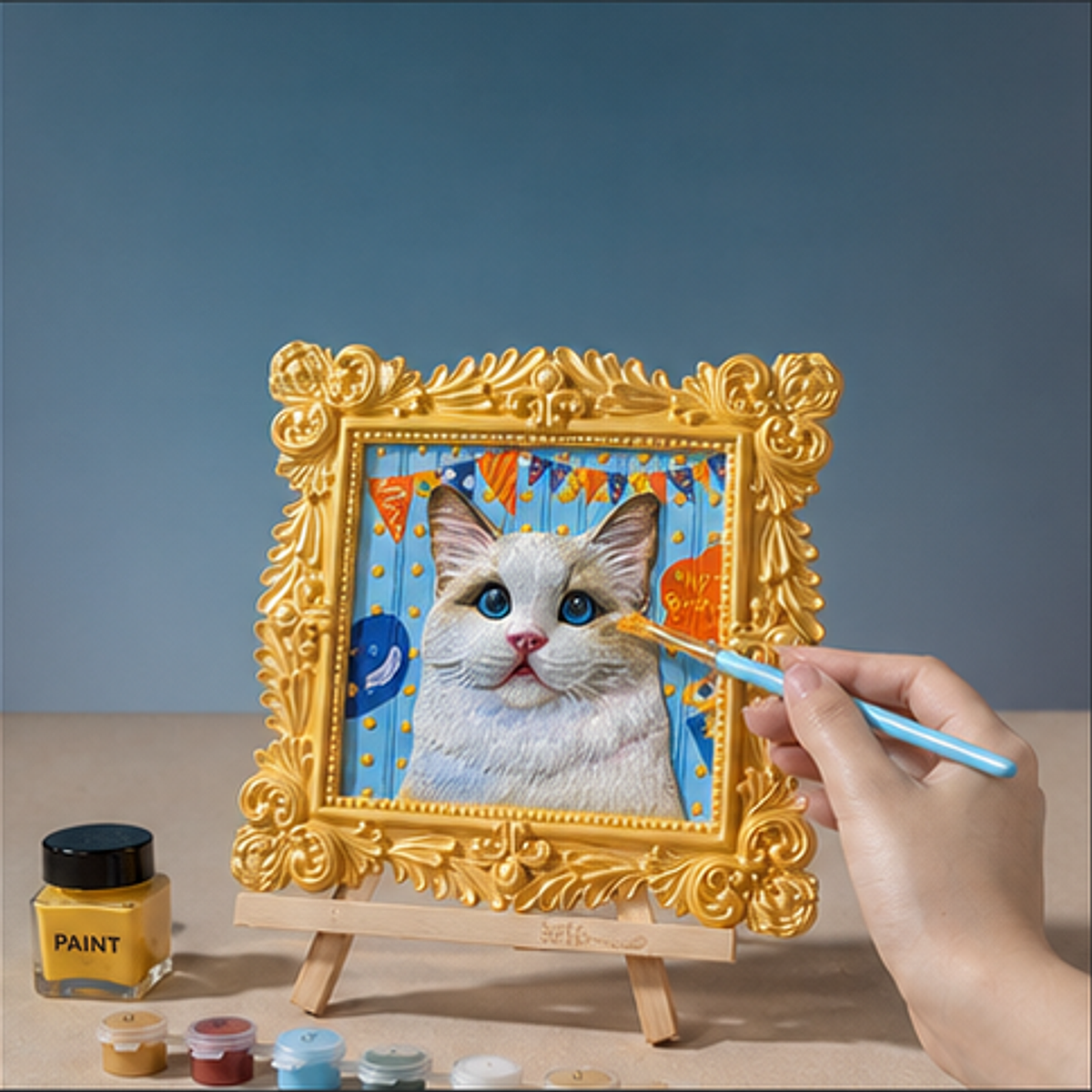 Relife 3D Painting Kit-Ragdoll Cat hand painting process