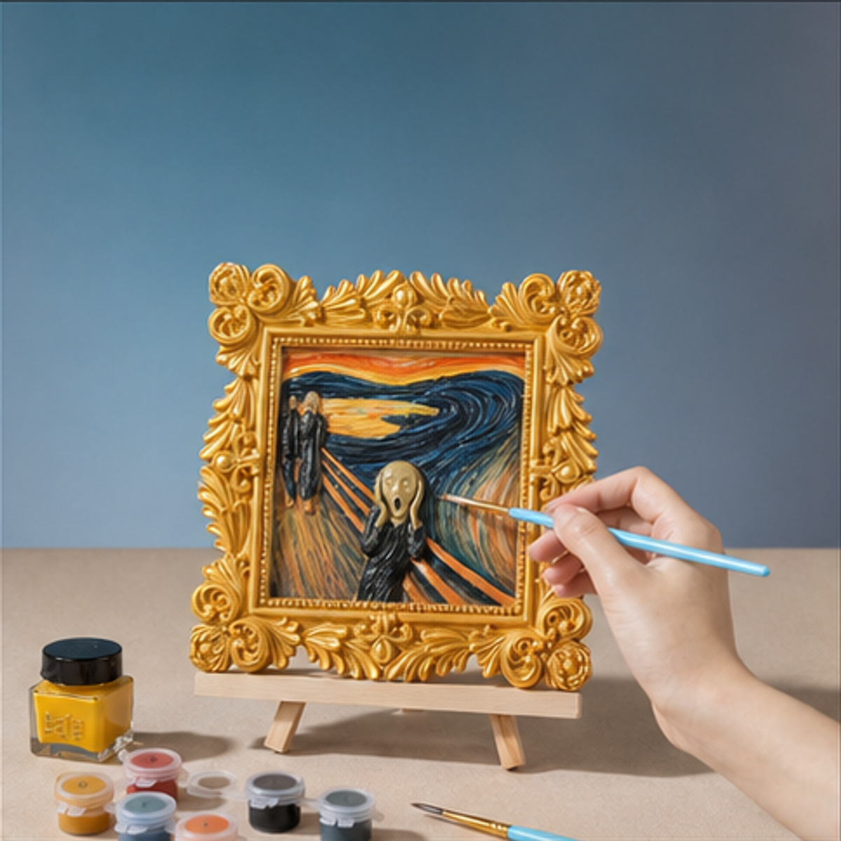 Relife 3D Painting Kit-The Scream hand painting process