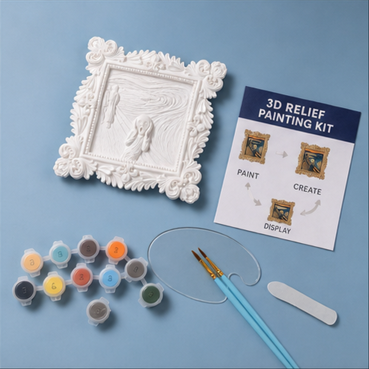 Relife 3D Painting Kit-The Scream DIY kit contents