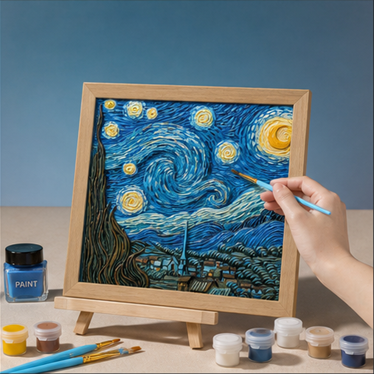 Relife 3D Painting Kit-The Starry Night hand painting process