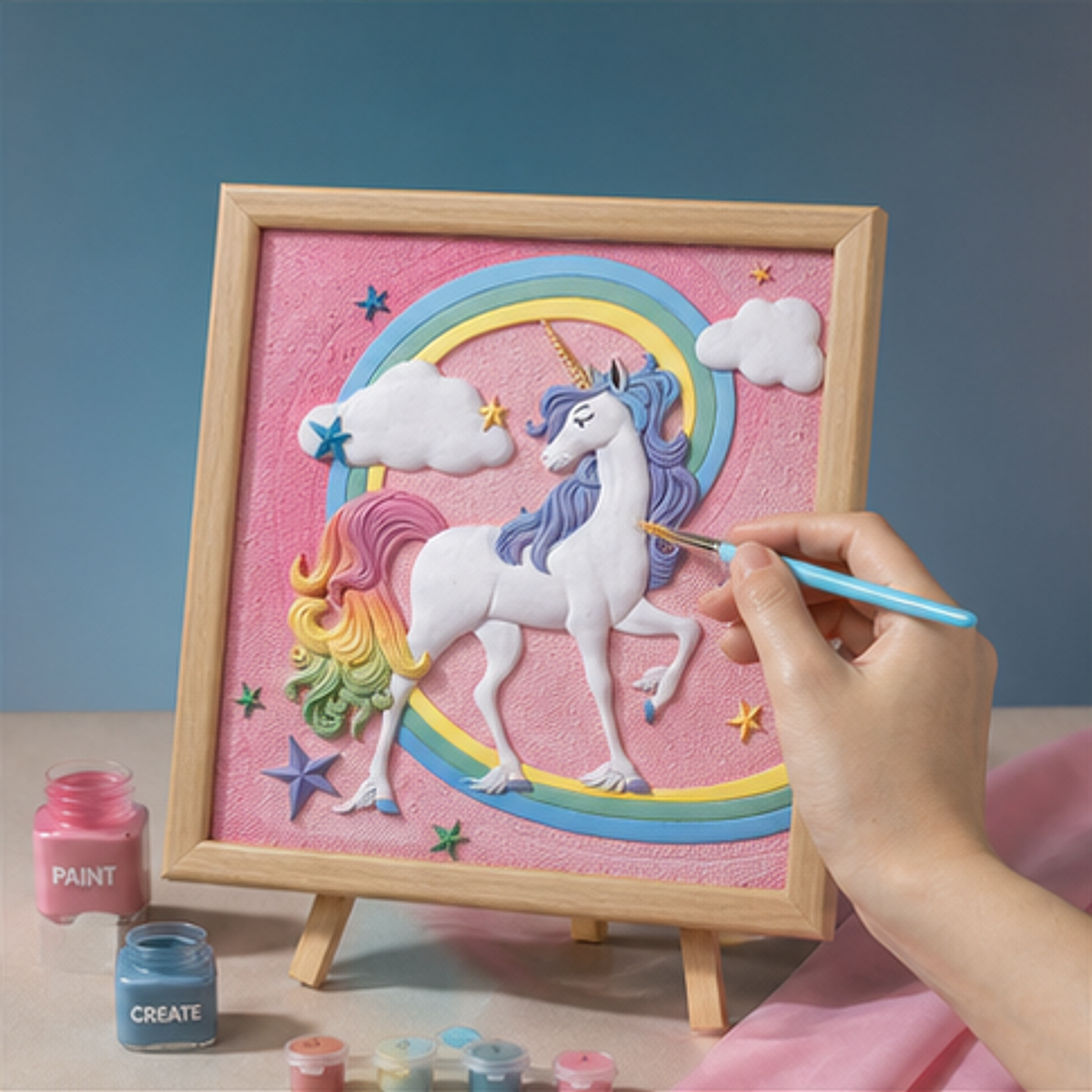 Relife DIY 3D Painting Kit-Unicorn hand painting process