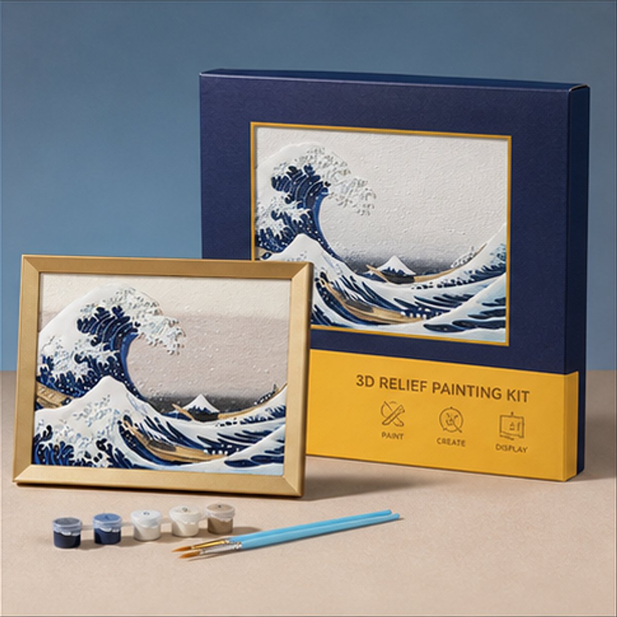 Relife DIY 3D Painting Kit-Kanagawa gift presentation