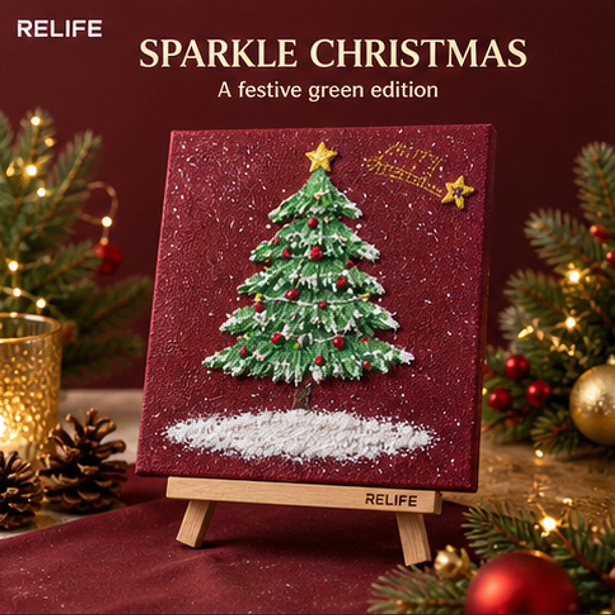 Quartz and Sand on Table - Sparkle Christmas Green - product image 4