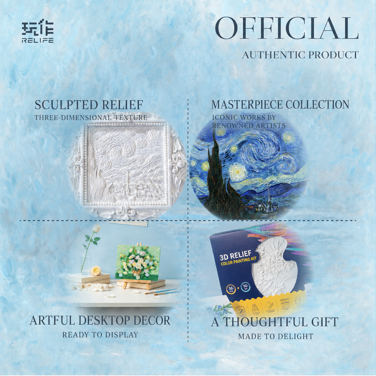 Relife The Starry Night medium 3D relief painting kit - English product image 5 of 5