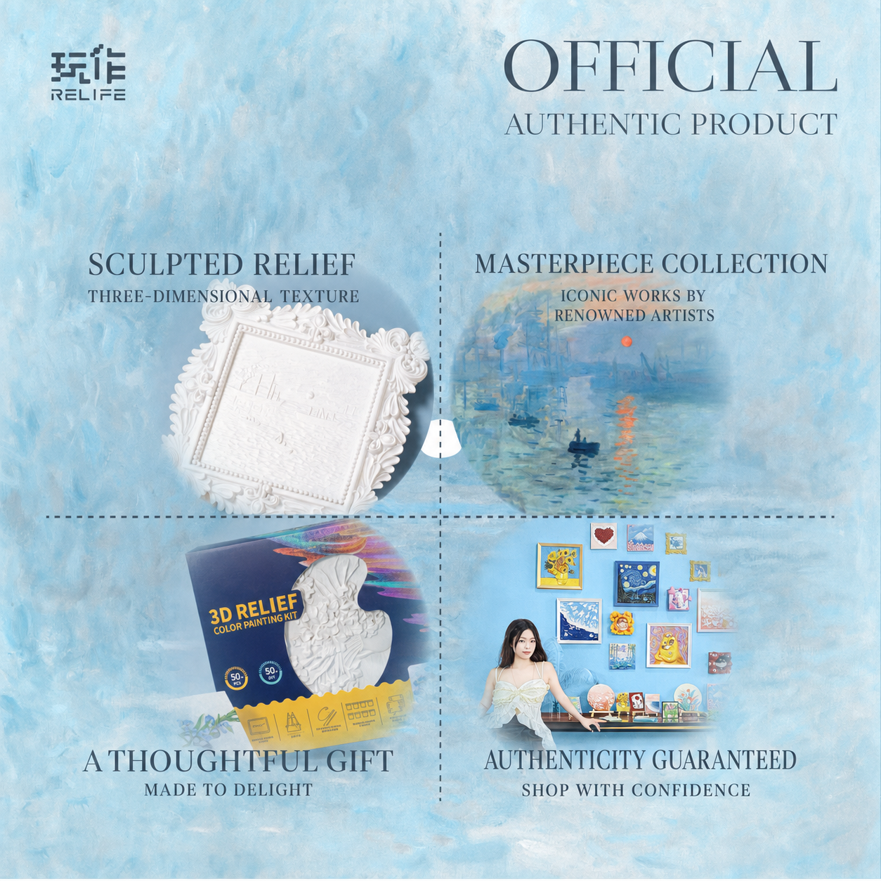 Relife Impression Sunrise medium 3D relief painting kit - English product image 5 of 5