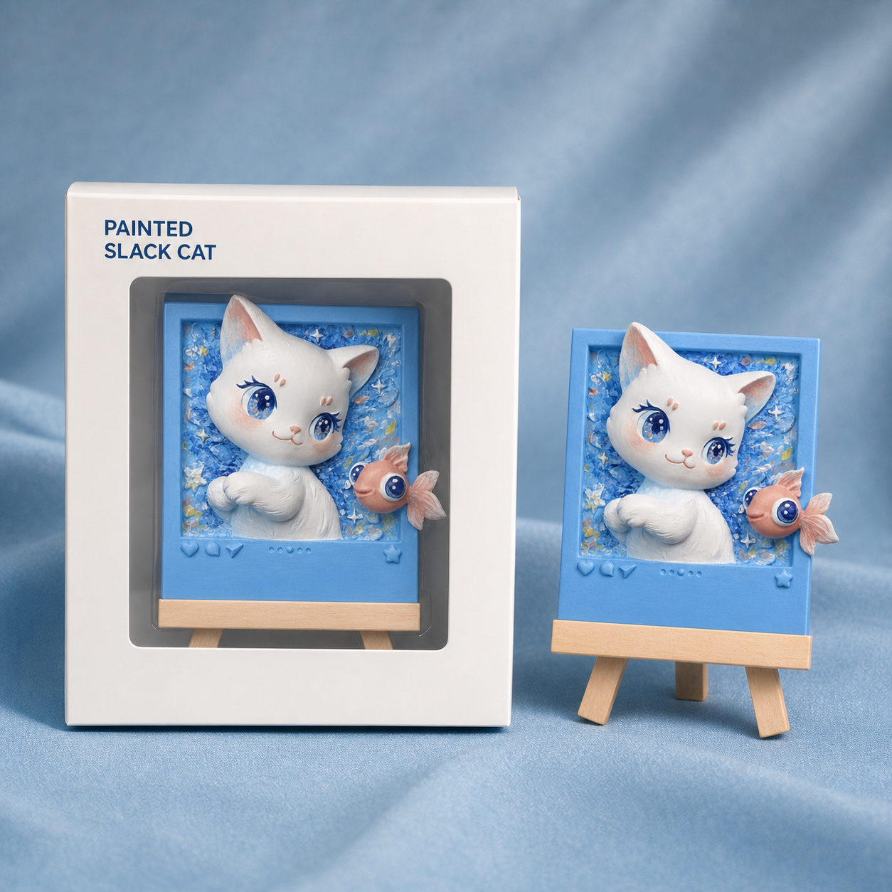 Cat - Play Fish - Painted