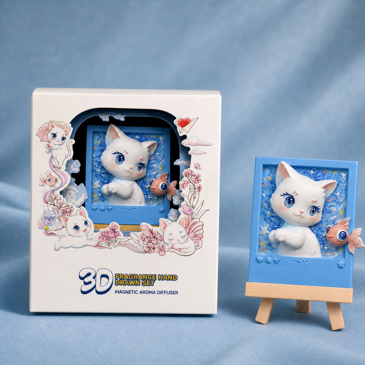 Cat - Play Fish - Painted