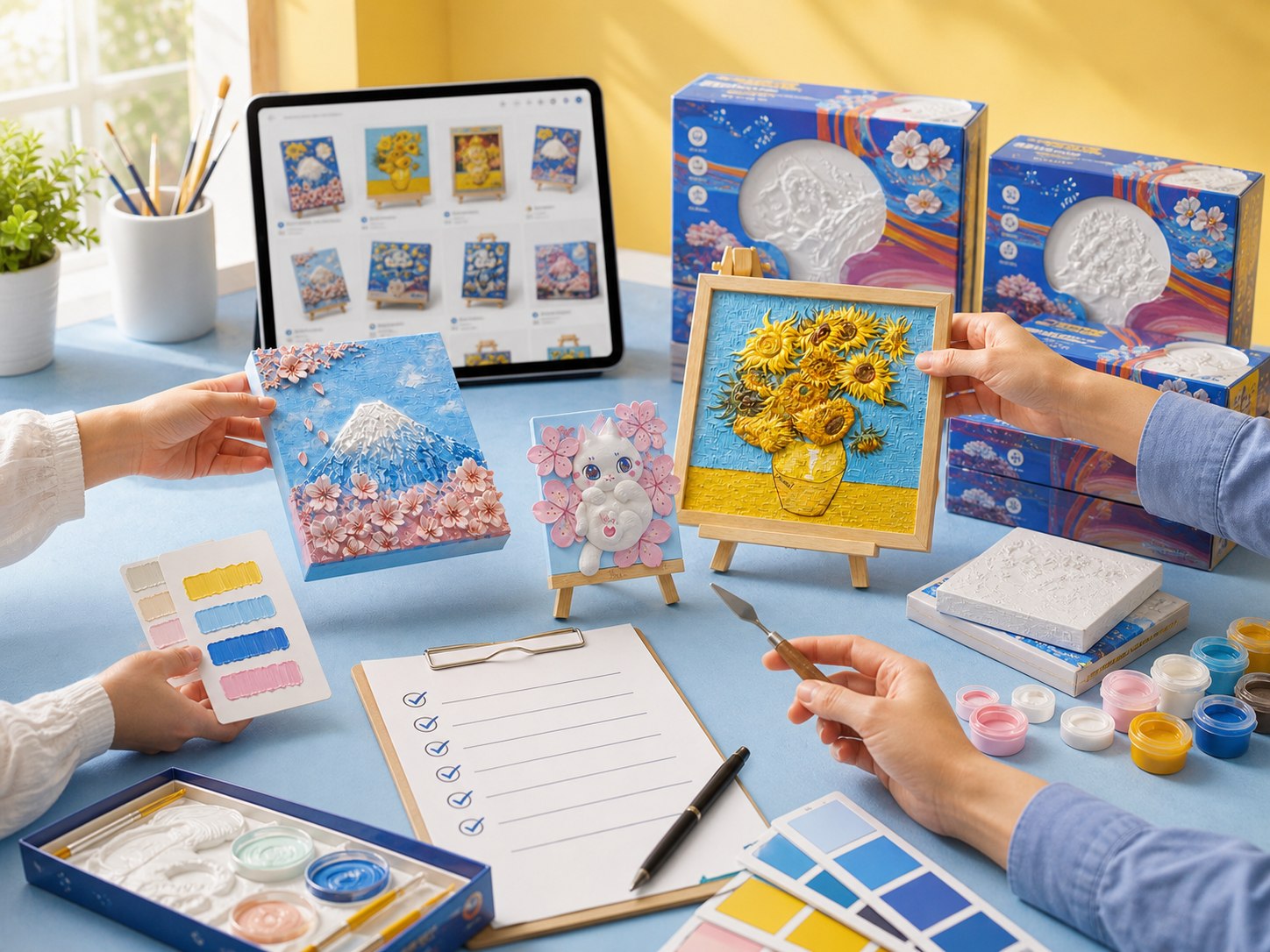 Relife product samples being reviewed for fit, product interest, and order volume